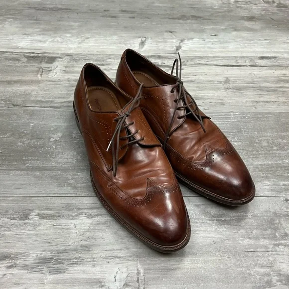 Johnston & Murphy Burnished Walnut Tan Wingtip Derbys 12 M Amazon.com | Johnston & Murphy Conard Embossed Wingtip Oak  main image 4
